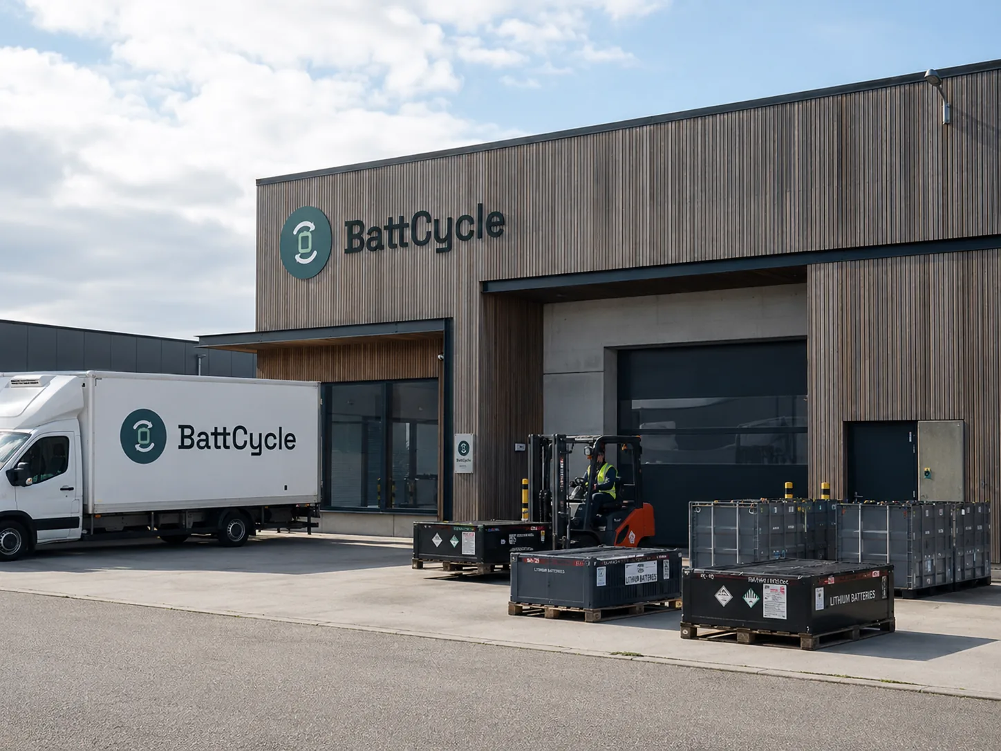 Neutraler gewerblicher Standort für die Lagerung von Batterie-Materialströmen