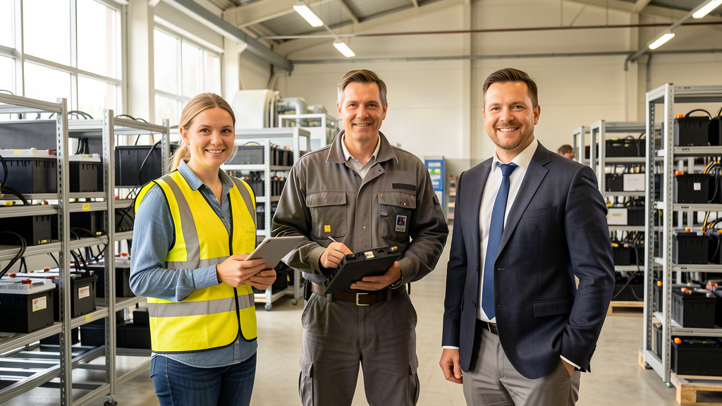 Das Battecycle-Team in einer Partner-Recyclinganlage
